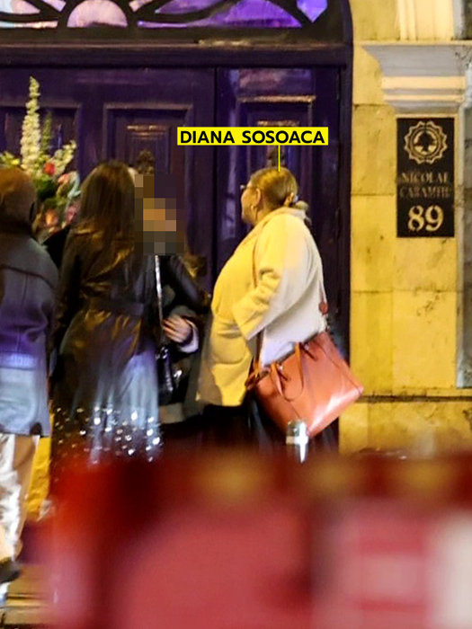 Diana Șoșoacă surpinsă în timp ce ajungea la ziua unui amic