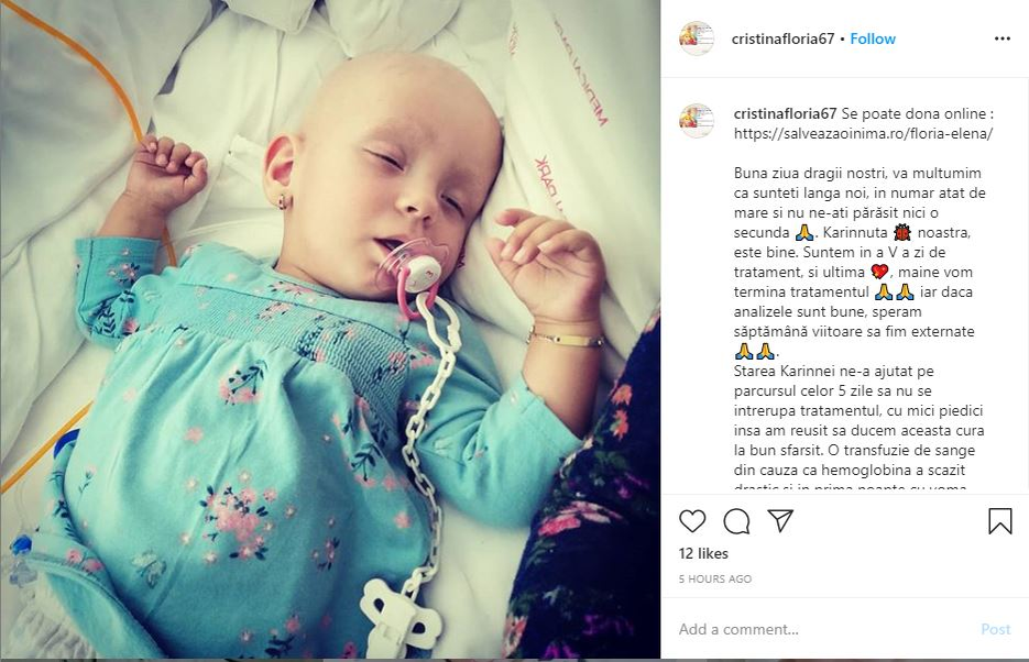 Codin Maticiuc, apel disperat pentru o fetiță de 9 luni, care se luptă cu temutul cancer: “Vă rog mult să mă ajutați! Misiunea mea este…”
