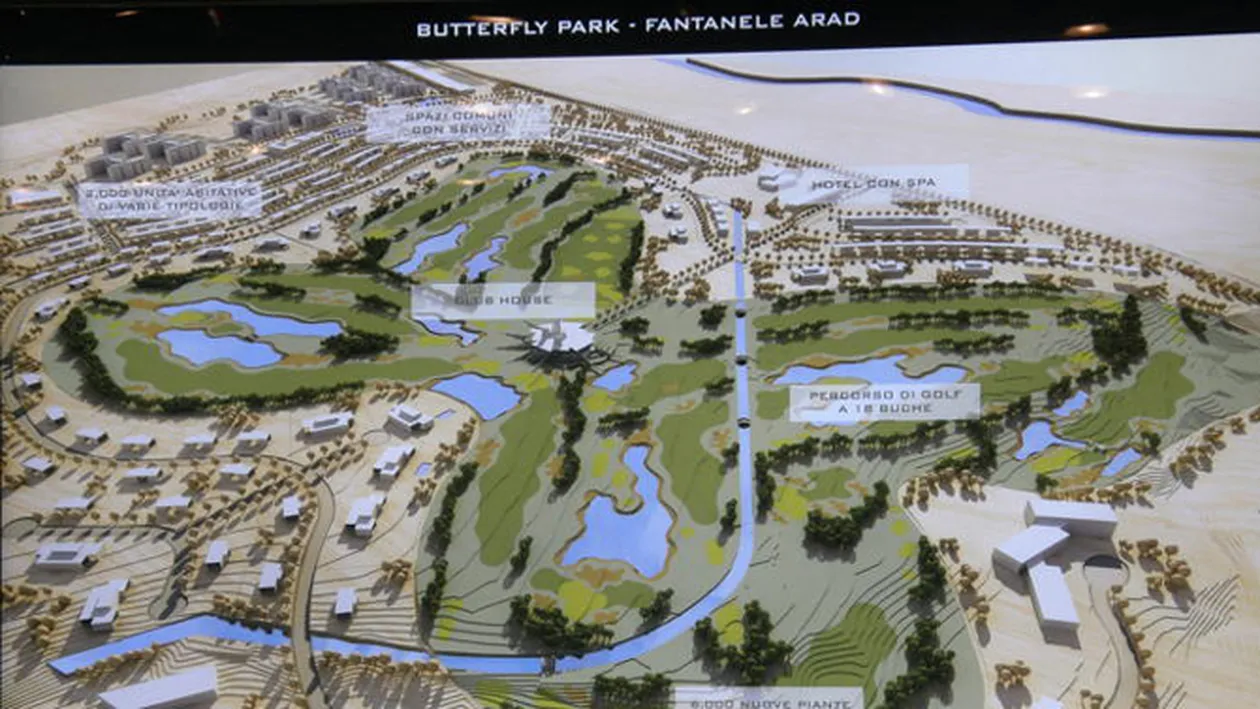 Teren de golf in forma de fluture la Arad