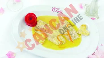 Fileuri de pastrav cu sos de vanilie