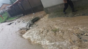 Ploaie torențială în Vâlcea, zeci de mașini luate de ape, gospodării inundate