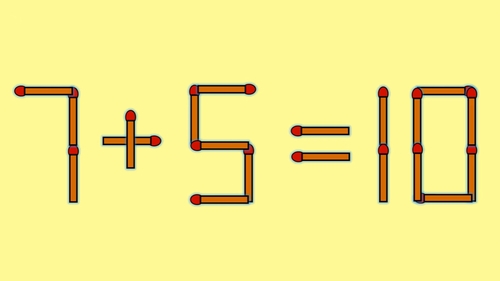 Test de inteligență | Mutați un singur chibrit pentru a corecta 7 + 5 = 10