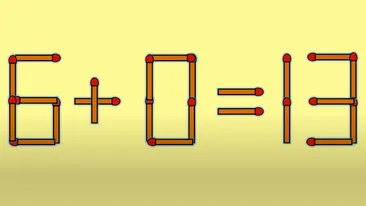 Test IQ cu chibrituri | Mutați un singur băț, pentru a corecta 6 + 0 = 13