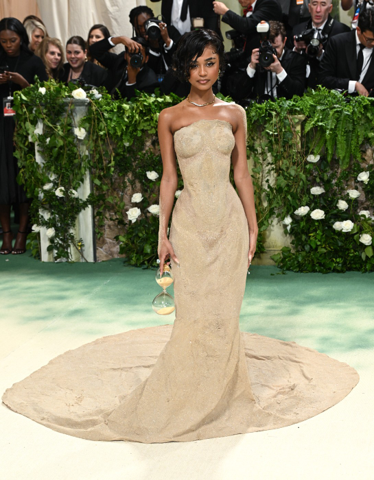 Tyla arriving at The Met Gala, Sleeping Beauties: Reawakening Fashion, The Metropolitan Museum of Art. Credit: Doug Peters/EMPICS,Image: 870903061, License: Rights-managed, Restrictions: , Model Release: no