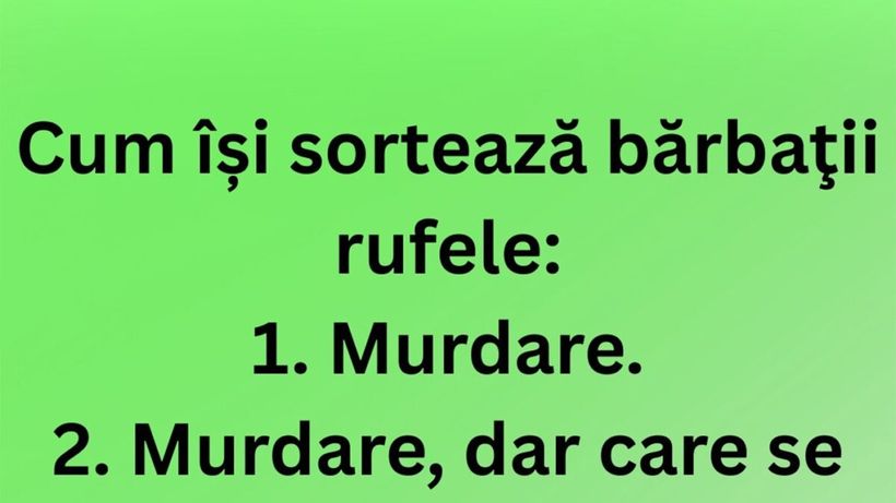 BANCUL ZILEI | Cum își sortează bărbații rufele
