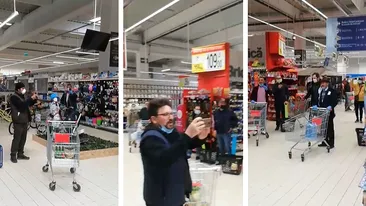 Piele de găină! Clienții dintr-un supermarket au cântat “Hristos a Înviat” în timp ce stăteau la coadă. În ce oraș din România s-a întâmplat | VIDEO