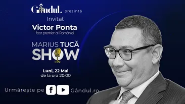 Marius Tucă Show începe luni, 22 mai, de la ora 20.00, live pe gândul.ro. Invitat: Victor Ponta