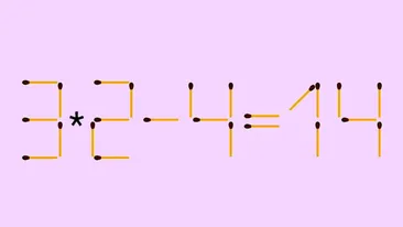 Test IQ cu chibrituri | Adăugați un singur băț pentru a corecta 3*2-4=14