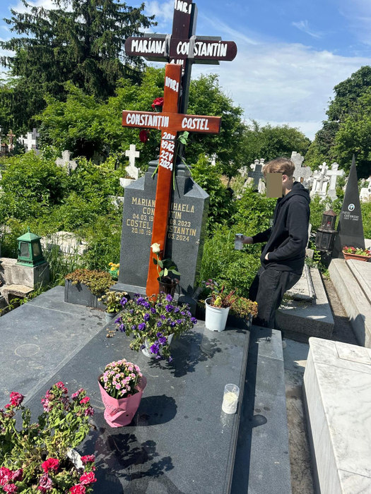 Nepotul lui Costel Constantin și-a însoțit mama la mormântul bunicului său
