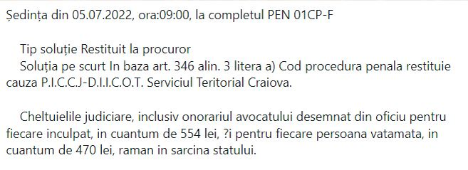 Magistrații au trimis dosarul lui Alex Bodi la DIICOT și au suspendat procesul
