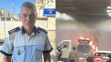 Polițistul-erou care a reușit să salveze persoanele din fumul dens din Pasajul Unirii, unde o mașină a luat foc marți dimineață