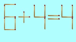 Test de inteligență | Corectați 6 + 4 = 4, mutând doar un chibrit! Geniile găsesc toate cele 3 soluții