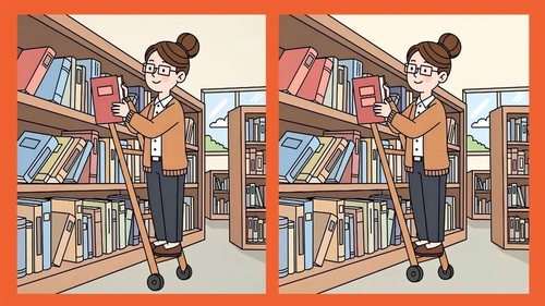 TEST IQ | Identificați 3 diferențe între bibliotecara din dreapta și cea din stânga!