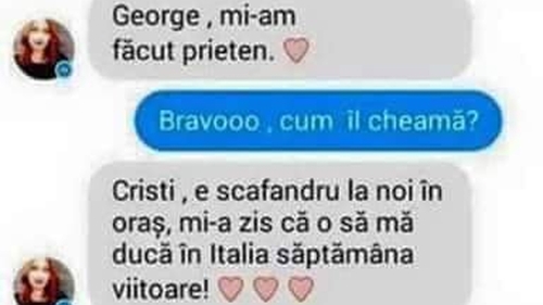 BANCUL ZILEI | "George, mi-am făcut prieten"