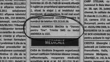 Andreea Ibacka, promovata in ziare pentru a castiga Dansez pentru tine! Apare la mica publicitate! Uite ce anunt a aparut!