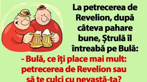 BANC | La petrecerea de Revelion, după câteva pahare bune, Ștrulă îl întreabă pe Bulă