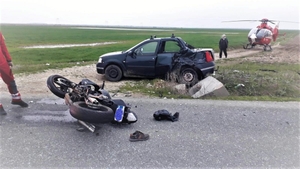Motociclist spulberat de mașină, în Dâmbovița. A fost nevoie de elicopterul SMURD