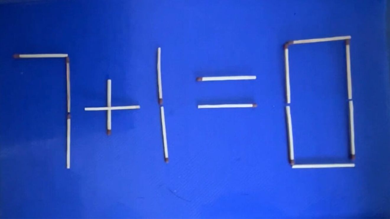Test de inteligență | Mutați un singur chibrit pentru a corecta 7 + 1 = 0