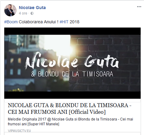 Ce a postat pe Facebook Nicolae Guţă la câteva ore după ce Beyonce de România a aflat dacă are sau nu cancer