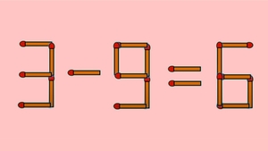 Test de inteligență | Mutați un singur chibrit, pentru a corecta 3 - 9 = 6
