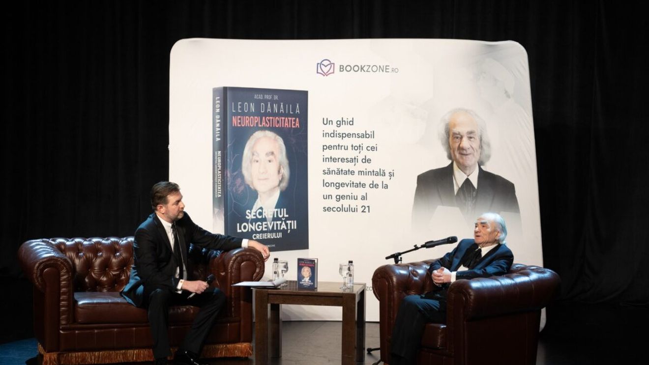 Academicianul Leon Dănăilă și-a lansat prima lucrare pentru publicul larg - „Neuroplasticitatea. Secretul longevității creierului”. Adrian Artene: „Ni s-au încredințat două mari secrete: cel al tinereții fără bătrânețe și secretul fericirii”