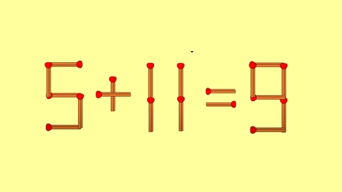 Testul IQ la care și geniile greșesc | Mută un singur băț pentru a corecta egalitatea 5+11=9
