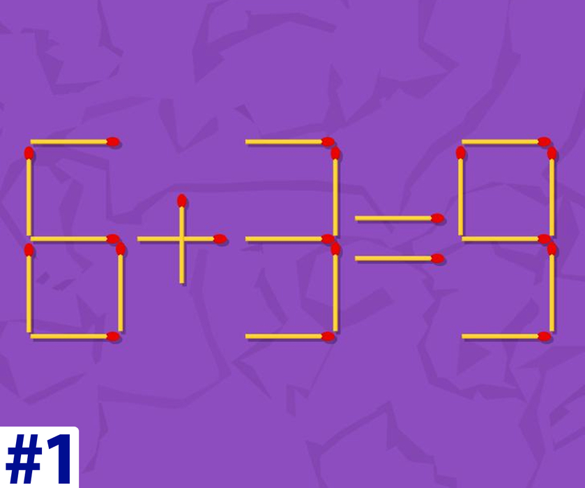 Test de inteligență cu 10 întrebări | Prima: Mutați un singur chibrit ca să transformați 8+3=3 într-o egalitate adevărată!