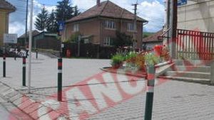 Stalpi in culorile Ungariei in Sovata