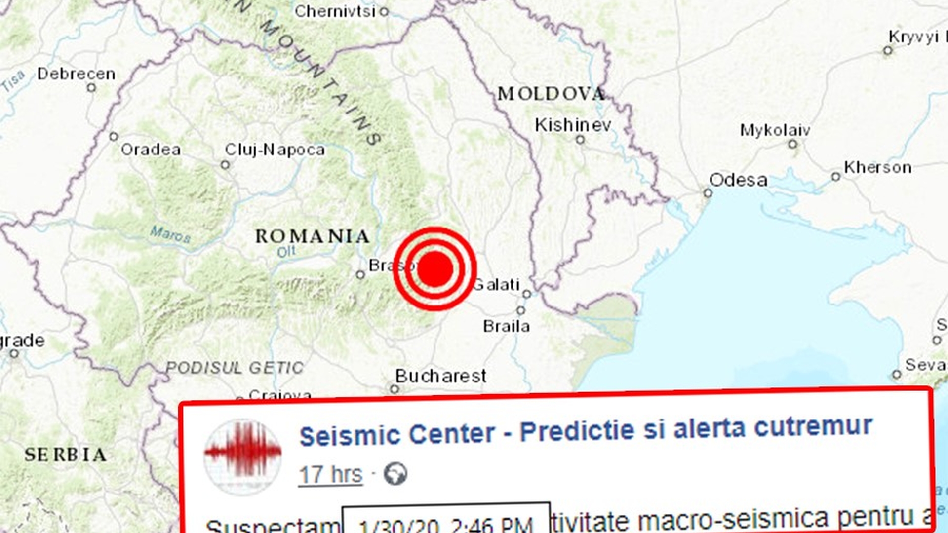 Nu e făcătură! Cutremurul de azi-noapte din România a fost anunțat încă de ieri, la ora 14:46, cu 13 ore înainte să se producă