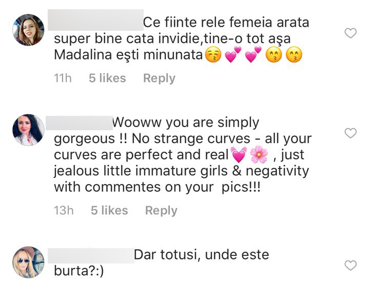 Mădălina Ghenea a răbufnit pe rețelele de socializare, după ce o prietenă virtuală i-a spus că are burtă