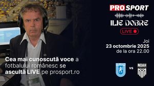 Ilie Dobre comentează LIVE pe ProSport.ro meciul Universitatea Craiova - Noah, joi, 23 octombrie 2025, de la ora 22.00