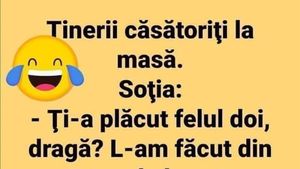 BANCUL ZILEI | Tinerii căsătoriți, la masă