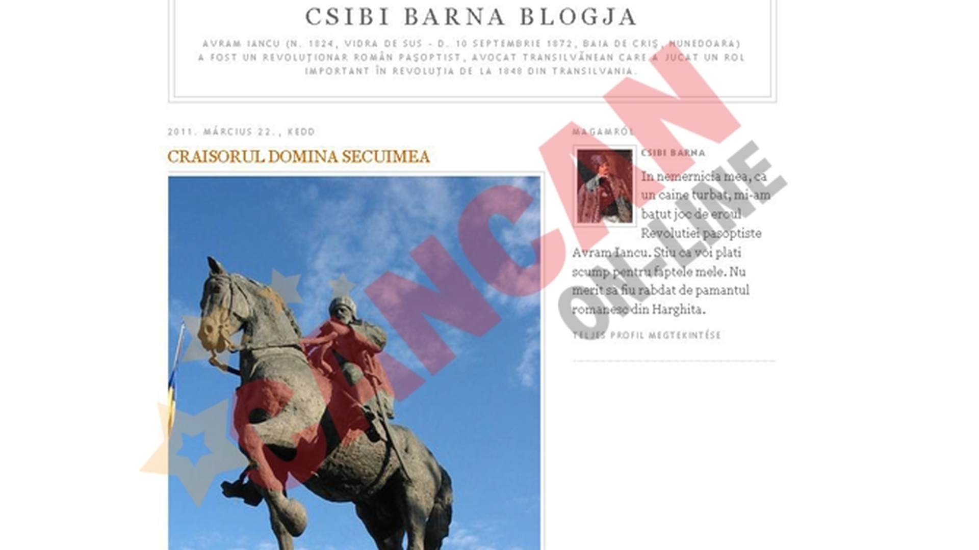 Romanii se razbuna virtual: Blogul lui Csibi Barna a fost spart