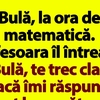 BANC | Bulă, la ora de matematică. Profesoara îl întreabă