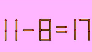 Test IQ cu chibrituri | Corectați 11 - 8 = 17, mutând un singur băț