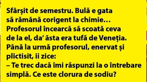 BANC | Sfârșit de semestru. Bulă e gata să rămână corigent la chimie
