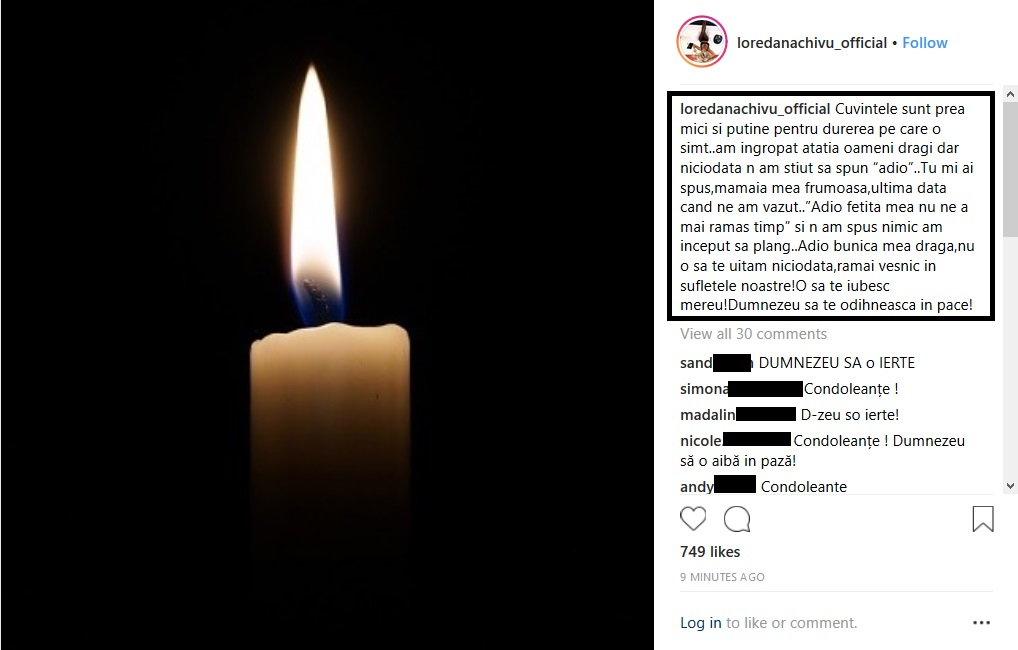 Loredana Chivu este în doliu. Mesajul cutremurător al fostei asistente TV: “Mi-ai spus: «Adio, fetita mea, nu ne-a mai ramas timp»”
