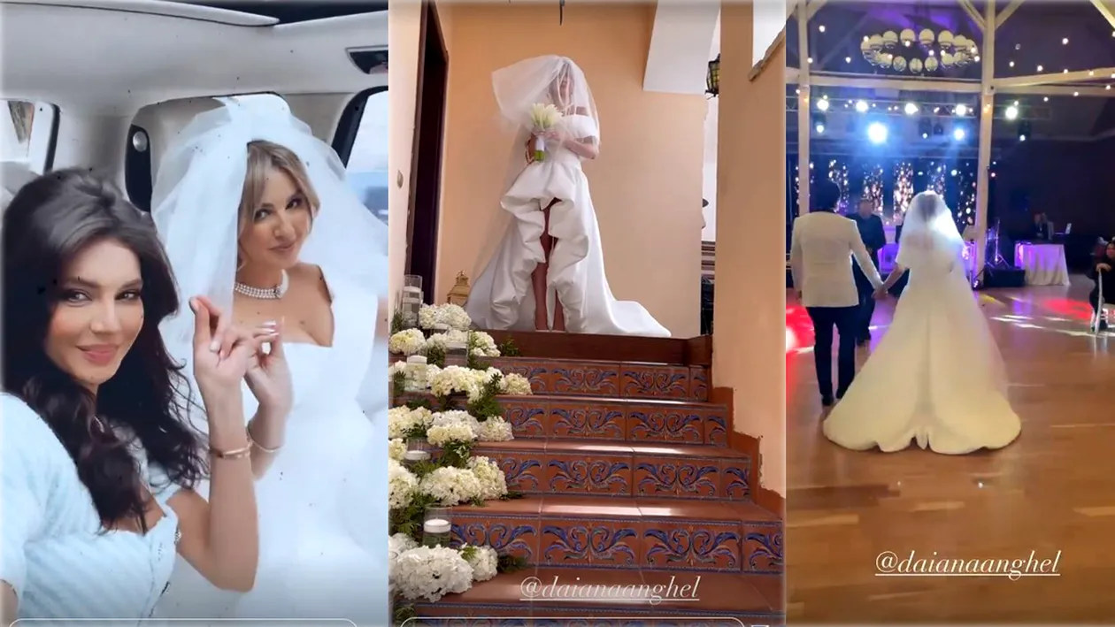 Daiana Anghel s-a căsătorit religios cu Sorin Gonțea! Fosta prezentatoare a strălucit în rochia de mireasă care a avut o croială sexy și provocatoare | FOTO