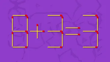 Test de inteligență | Mutați un singur chibrit pentru a corecta egalitatea 8+3=3