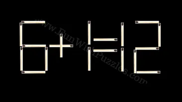 Test de inteligență cu chibrituri | Mutați un băț pentru a corecta egalitatea 6+1=12