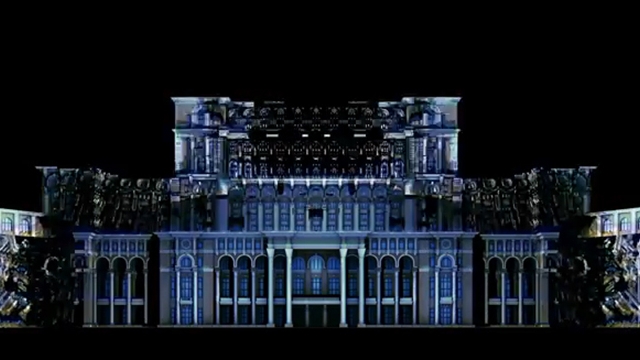 iMapp Bucharest 555 - proiectii pe Palatul Parlamentului. Spectacol de sunet, culoare si lumini