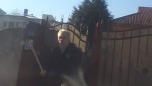 VIDEO. Fost judecător din Craiova, cercetat pentru distrugere după ce i-a spart parbrizul unui şofer care parcase în faţa casei sale