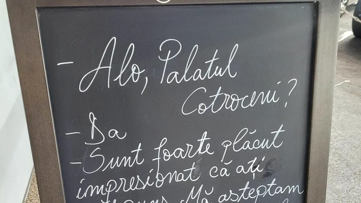 Mesaj viral apărut la intrarea unui restaurant din București. Clienții au izbucnit în râs când au văzut ce scrie: „Alo, Palatul Cotroceni?”