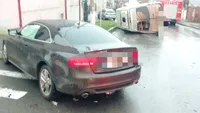 Accident grav cu un microbuz la Turnu Măgurele! După impact, vehiculul s-a răsturnat. Doi pasageri au ajuns la spital