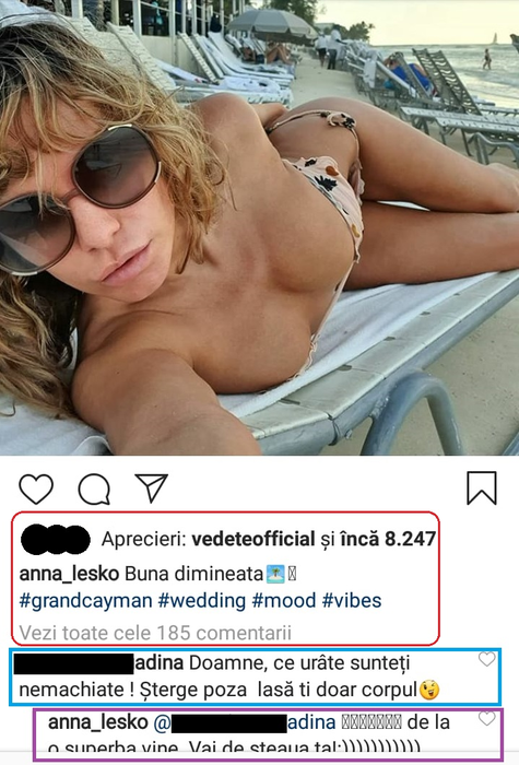 Anna Lesko a explodat când a fost jignită în public, după ce s-a pozat nemachiată. Ce replică de mahala a folosit artista