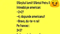 BANC | Este Sfârșitul Lumii. Sfântul Petru pune o întrebare americanului, francezului și moldoveanului