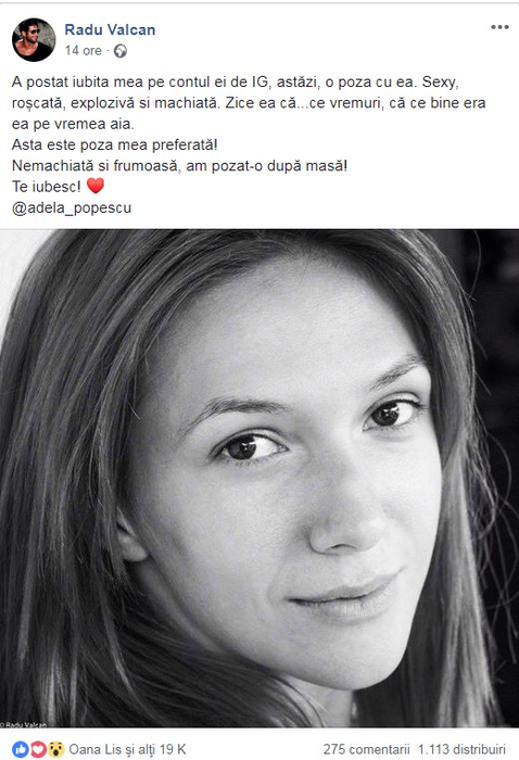 Adela Popescu și Radu Vâlcan, schimb de replici de la o poză! ”Hai, scumpeteo, că nu …”