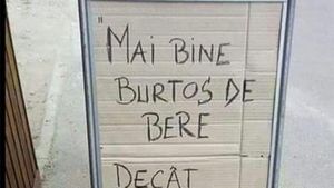 Anunț viral postat de proprietarul unui bar din România, la intrarea în local: "Mai bine burtos de bere, decât..."