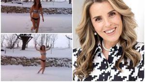 Cristela Georgescu, imagini geniale: a ieșit în costum de baie, în zăpadă. FOTO