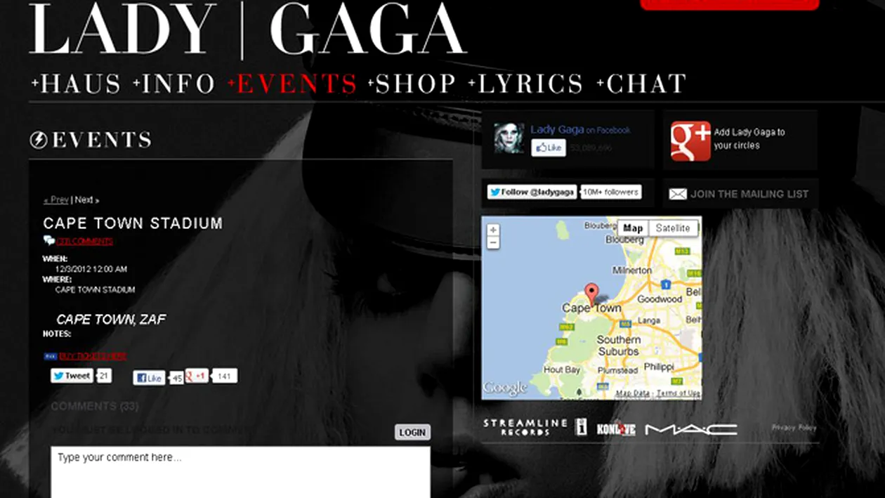 Gafa monumentala pe pagina oficiala a lui Lady Gaga, referitoare la concertul din Romania! Nici pe bulgari nu i-a tratat asa! Afla cu cine suntem comparati!